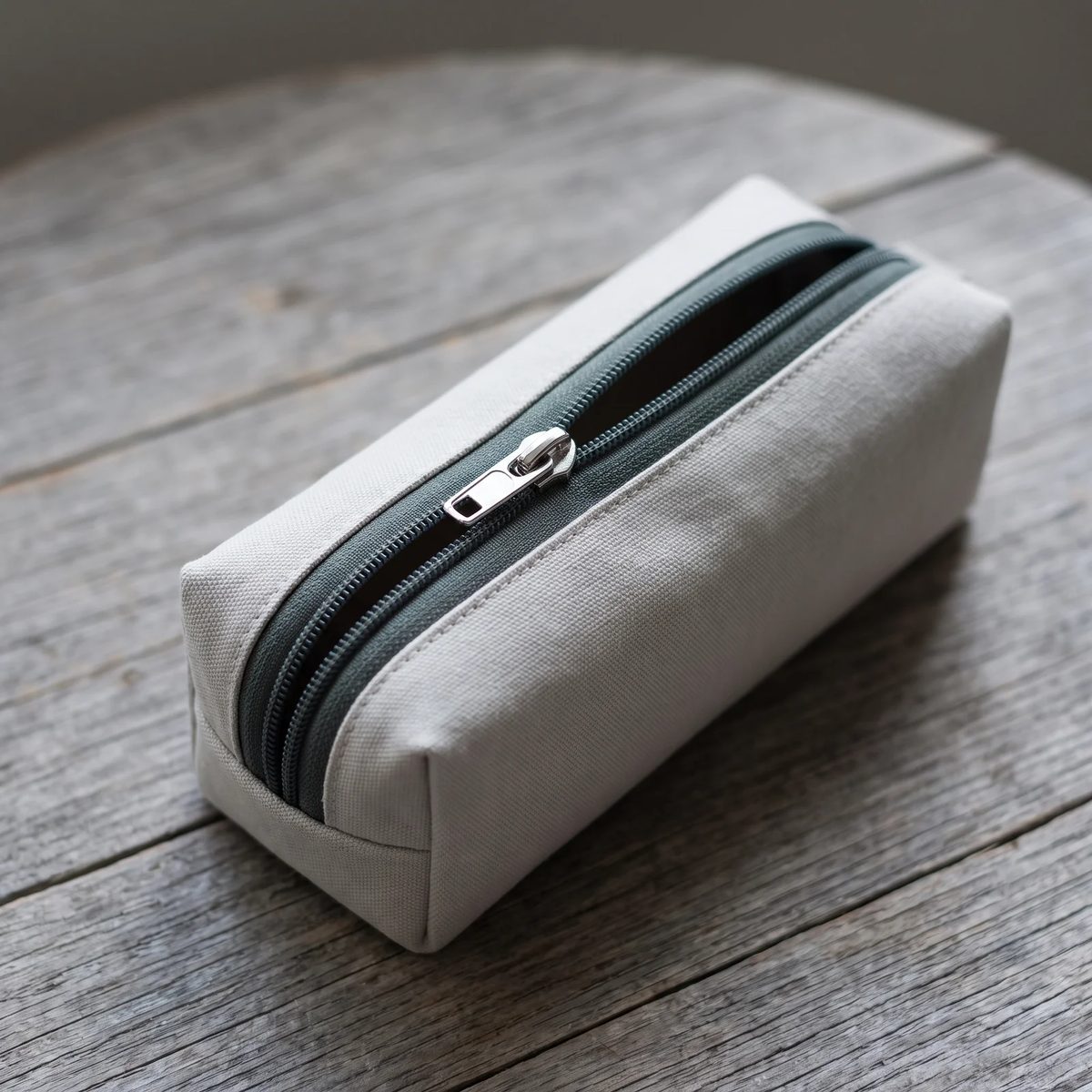 Estuche confeccionado con cremallera continua número 6 gris oscuro
