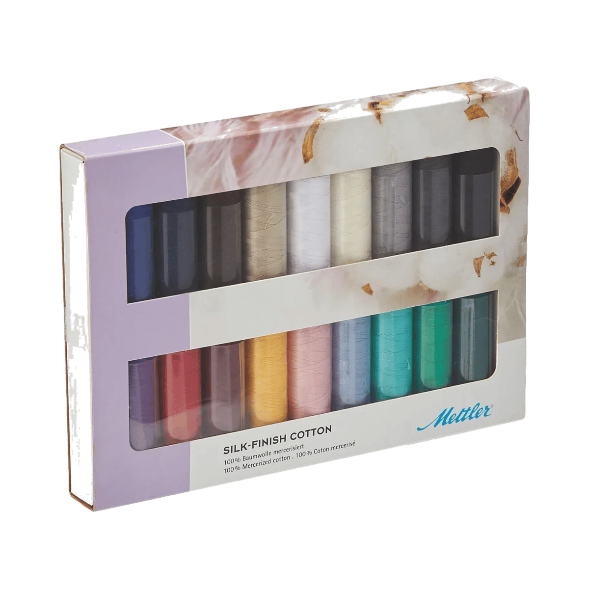 Juego de Hilos Mettler Silk-Finish de Algodón, 18 carretes