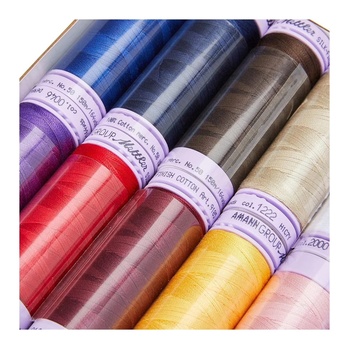 Juego de Hilos Mettler Silk-Finish de Algodón, 18 carretes
