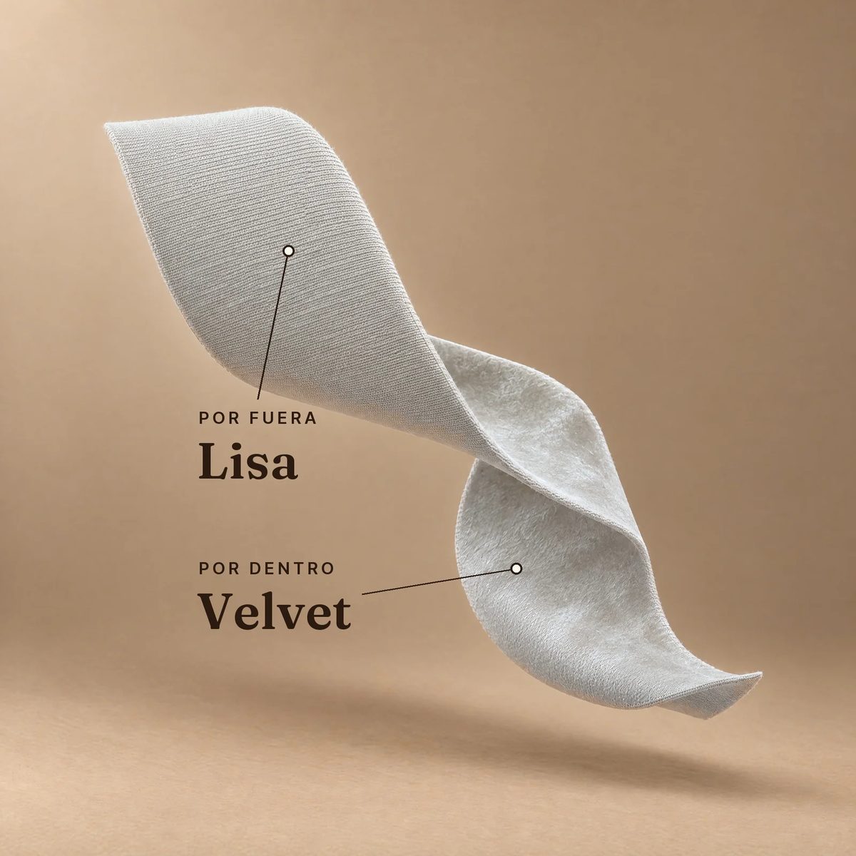 Tela Algodón Americano Velvet marfil: por fuera lisa, por dentro velvet
