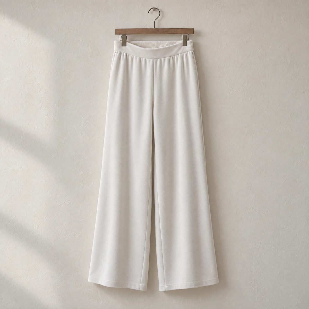 Pantalón ancho en tela Algodón Americano Velvet marfil
