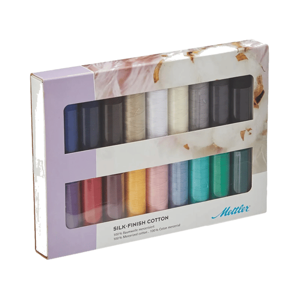 Juego de Hilos Mettler Silk-Finish de Algodón, 18 carretes
