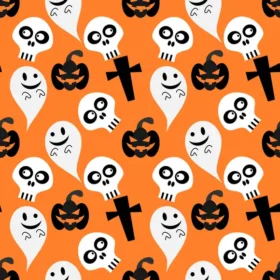 Tela Patrón De Halloween Para Sublimar 66 de Textti
