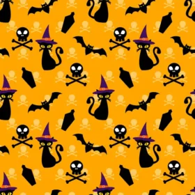 Tela Patrón De Halloween Para Sublimar 48 de Textti