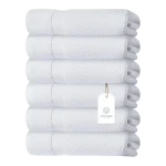 Toallas de Manos Premium de Algodón Egipcio White Classic (Set de 6 toallas)