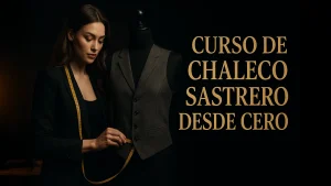 Sastre ajustando chaleco gris en maniquí para el Curso de Chaleco Sastrero Desde Cero