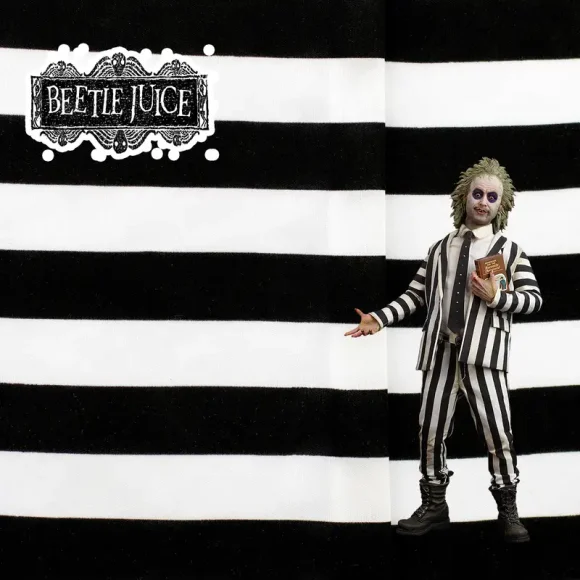 Tela Beetlejuice para Disfraz - Material de Alta Calidad Tela Beetlejuice para disfraz, alta calidad, diseño de rayas.